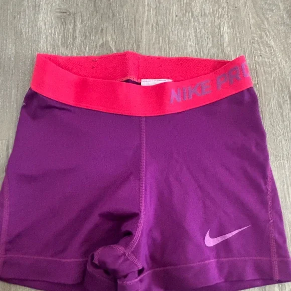 Nike Pro Women's Purple Compression 3”Shorts - Picture 3 of 6